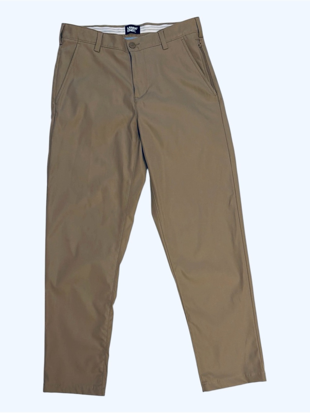 Lands’ End Men’s 30x30 Khaki Stretch Performance Chino Pants 2 Pair Bundle